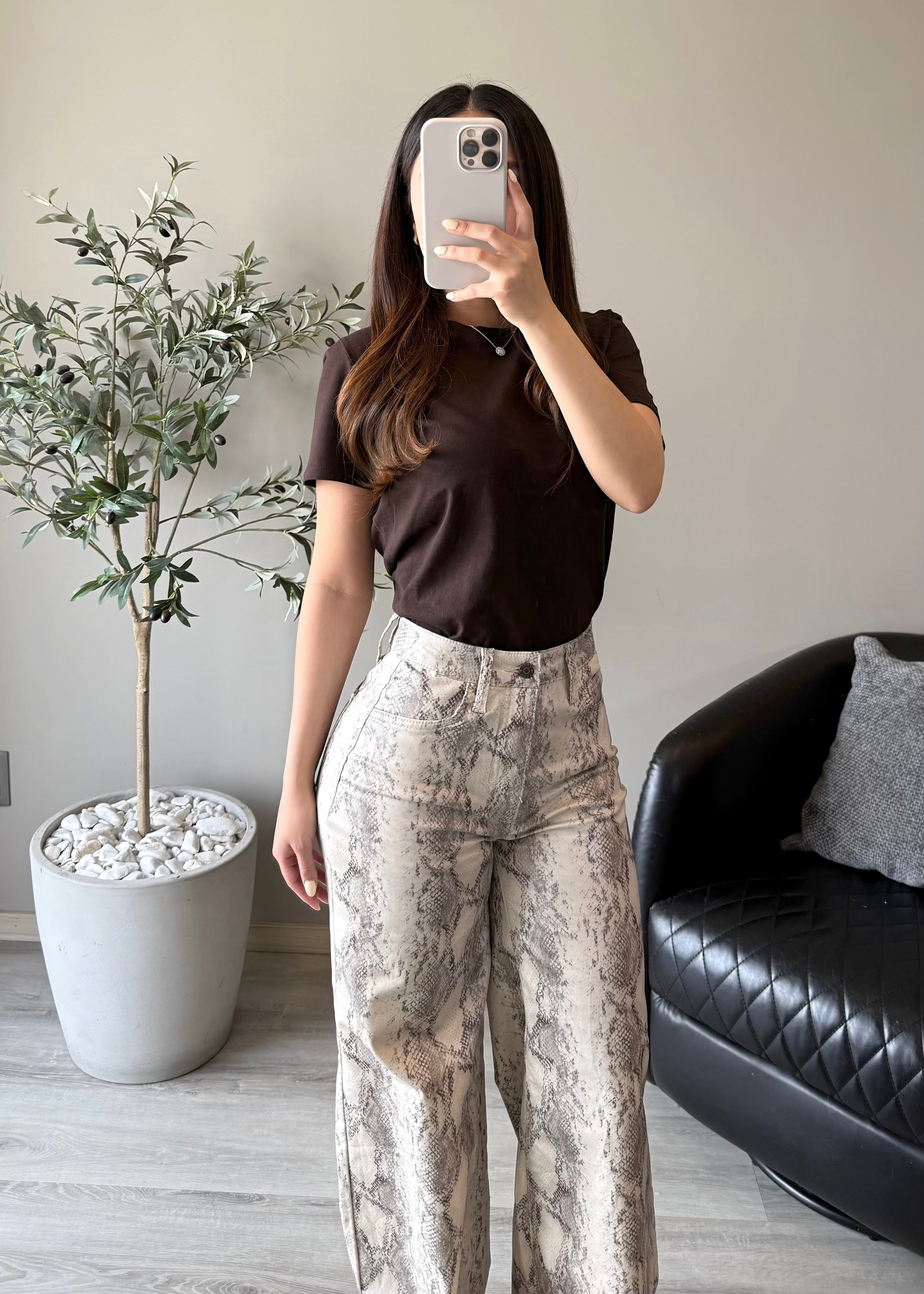 Snake Print Jeans