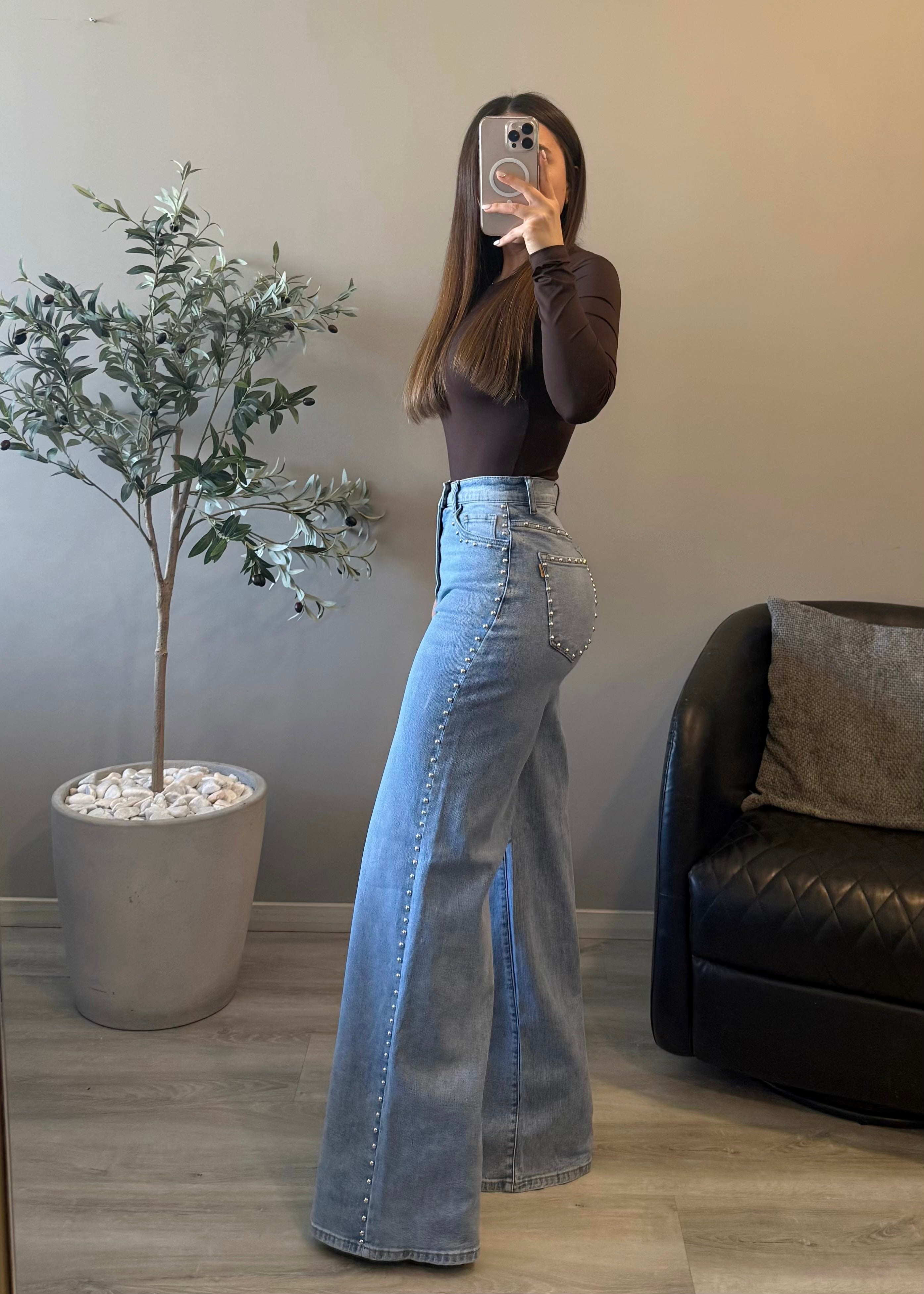 Jeans vibrant de estoperoles