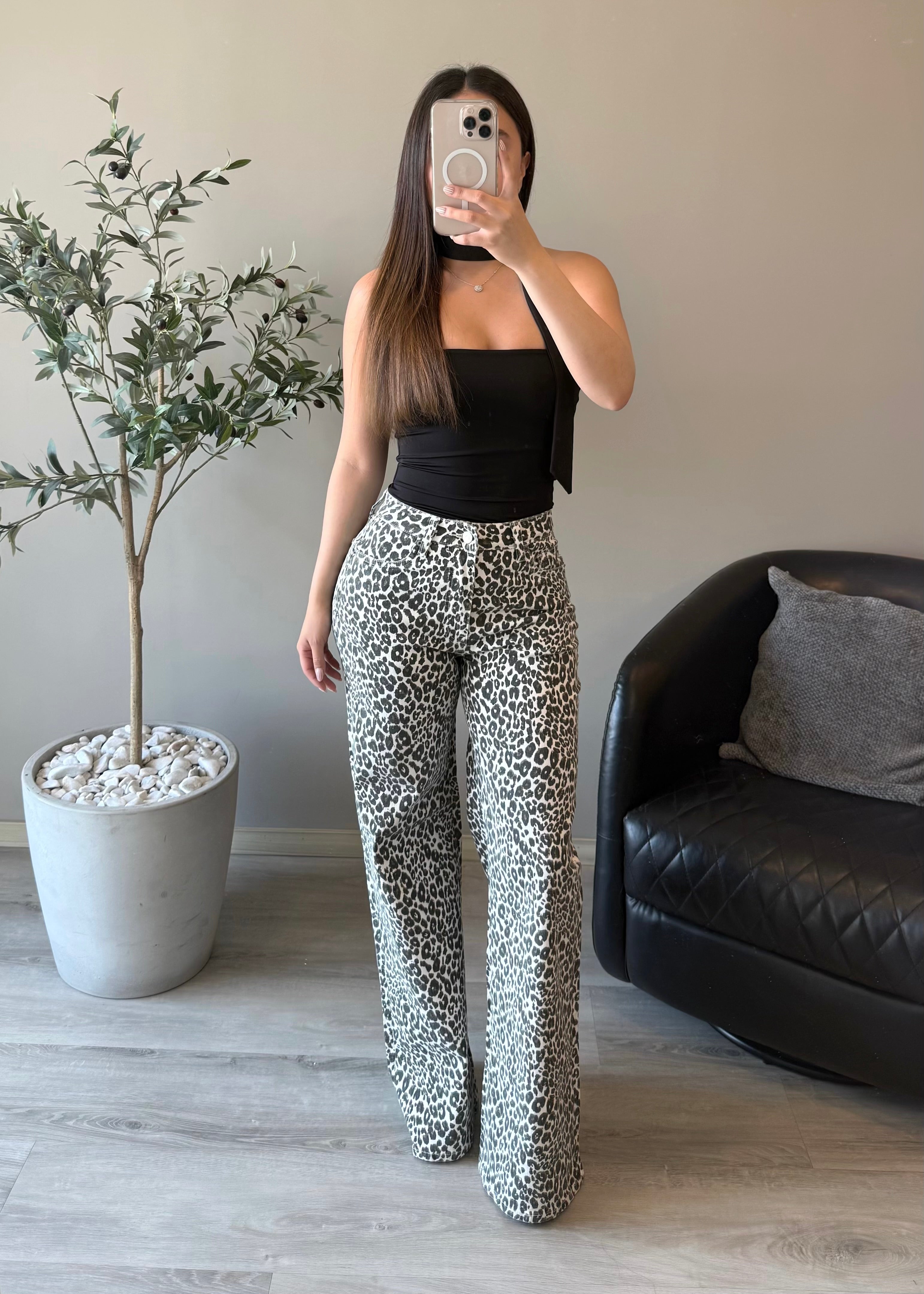 White Leopard Jeans
