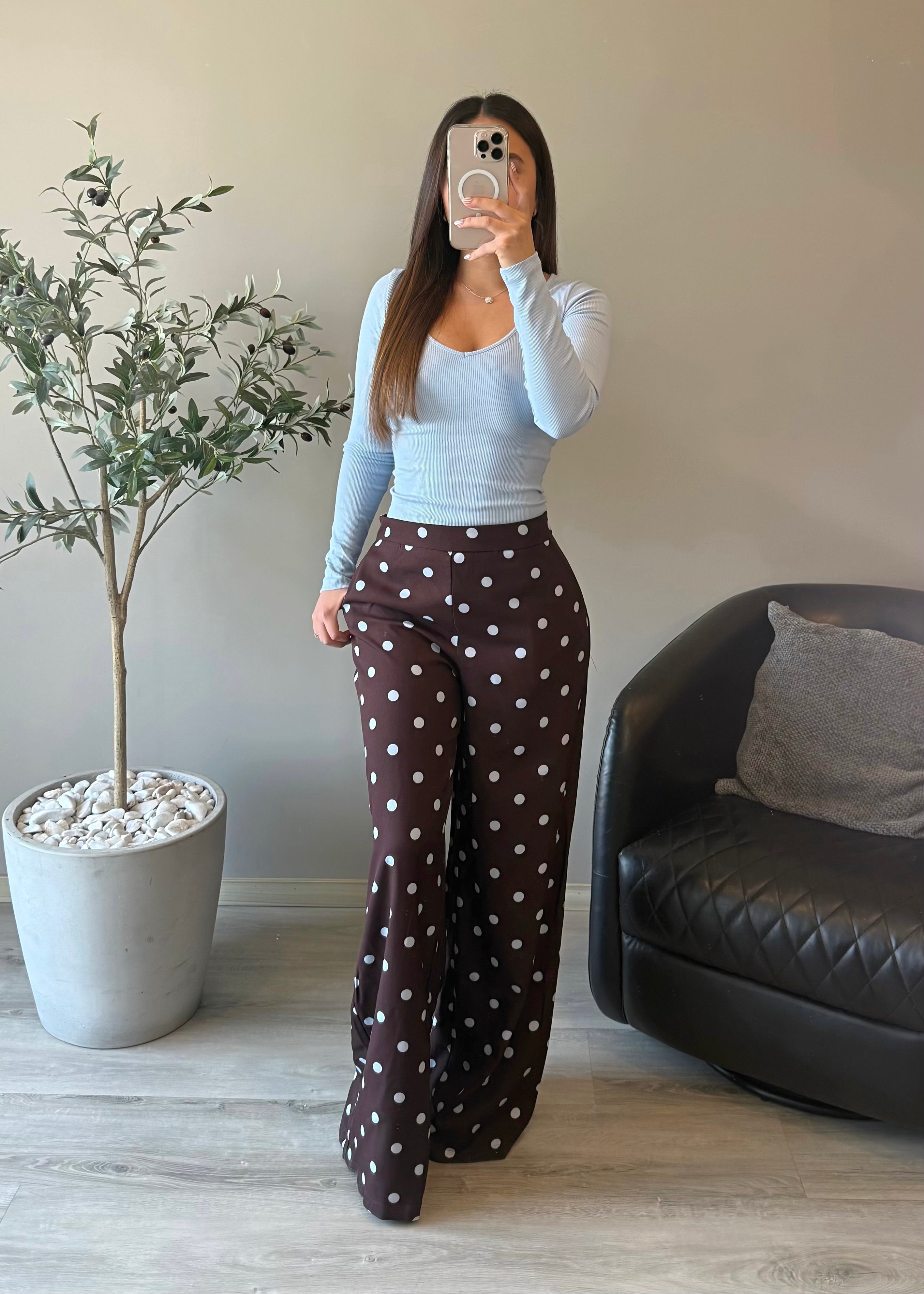 Brown Polka Dot Jeans