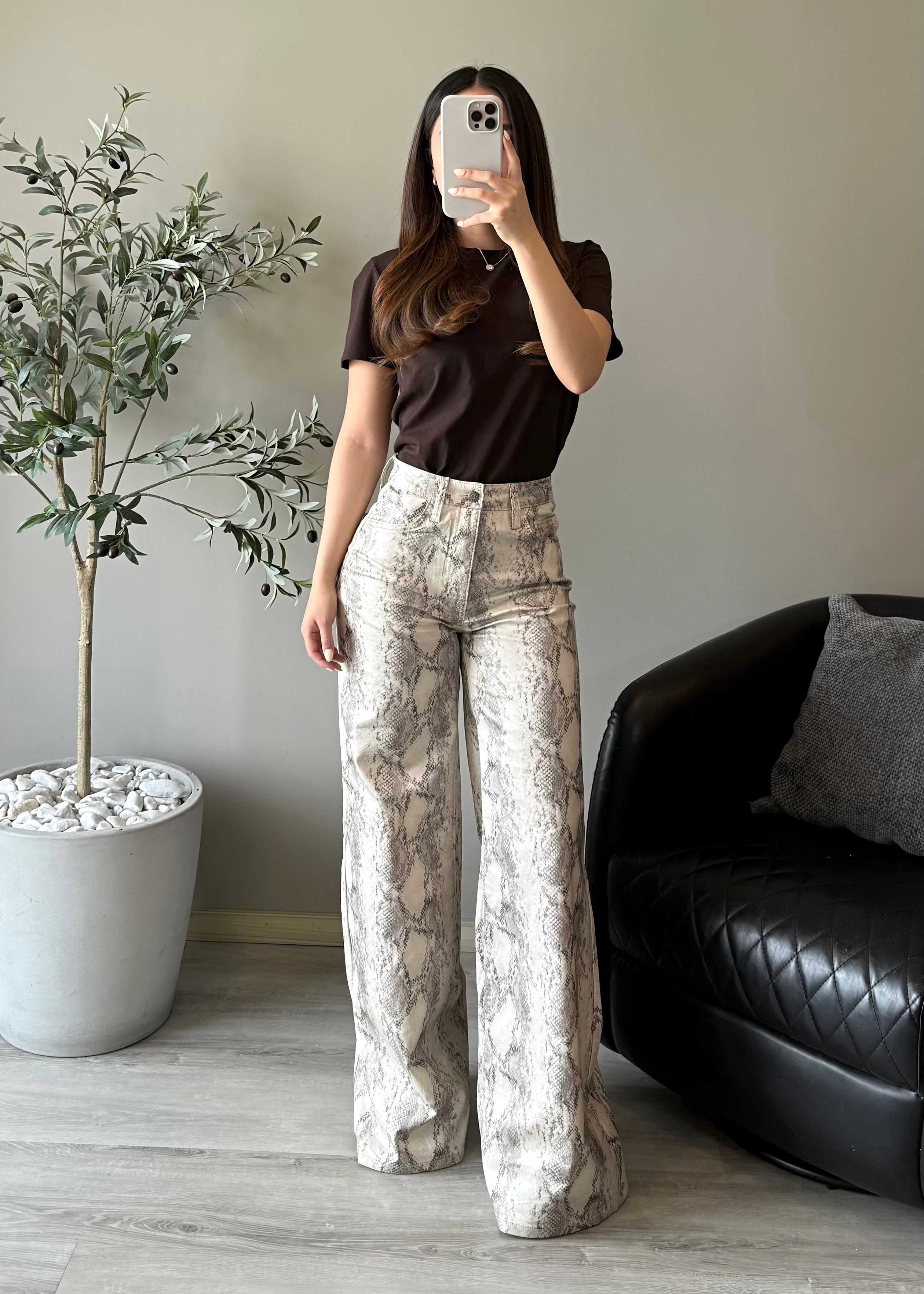 Snake Print Jeans