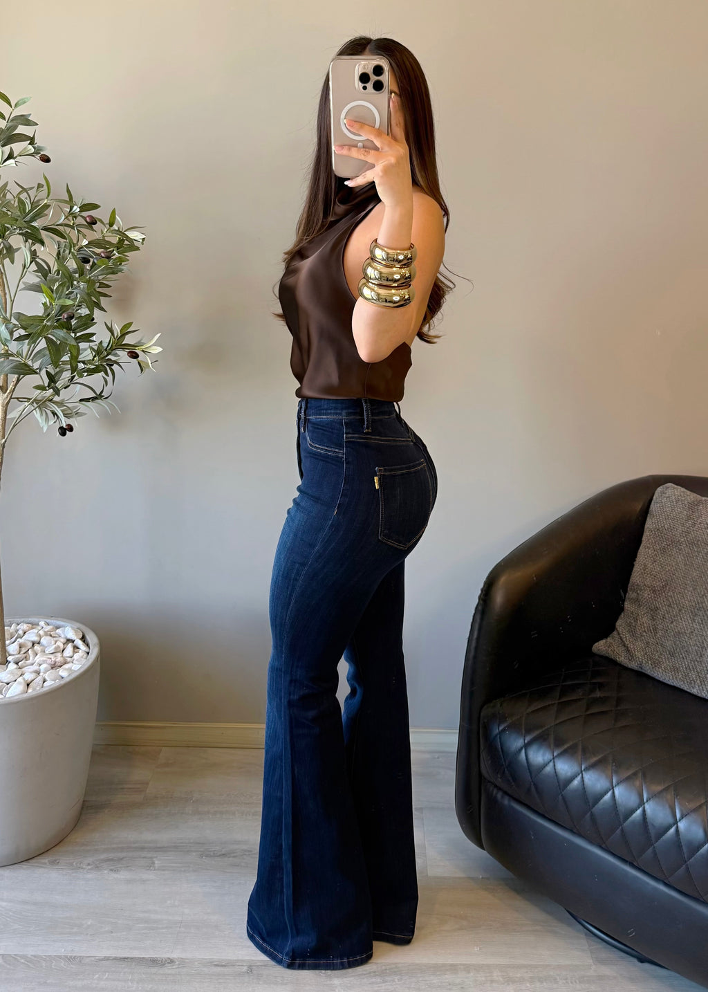 Deep stone jeans con botones