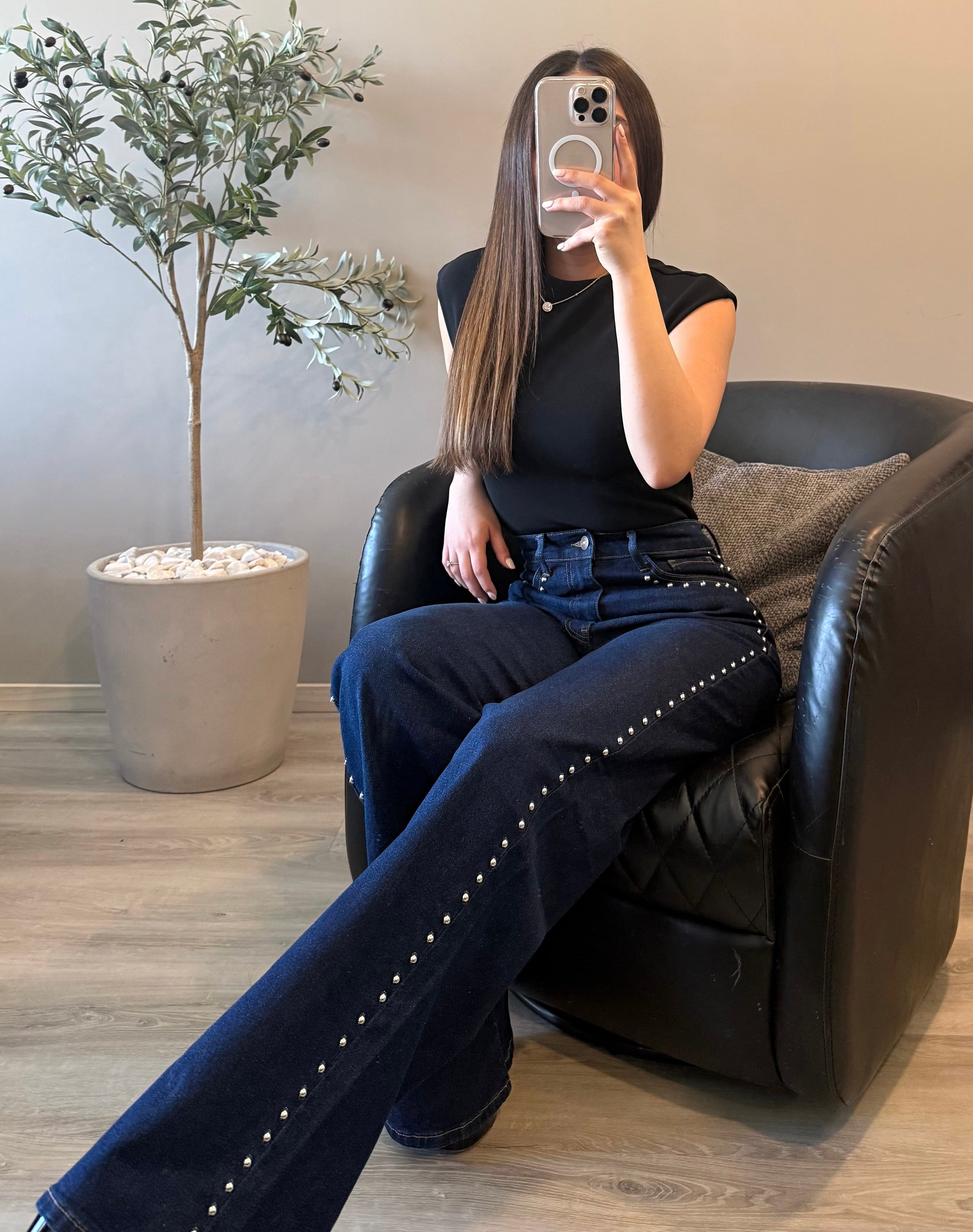 Jeans vibrant de estoperoles