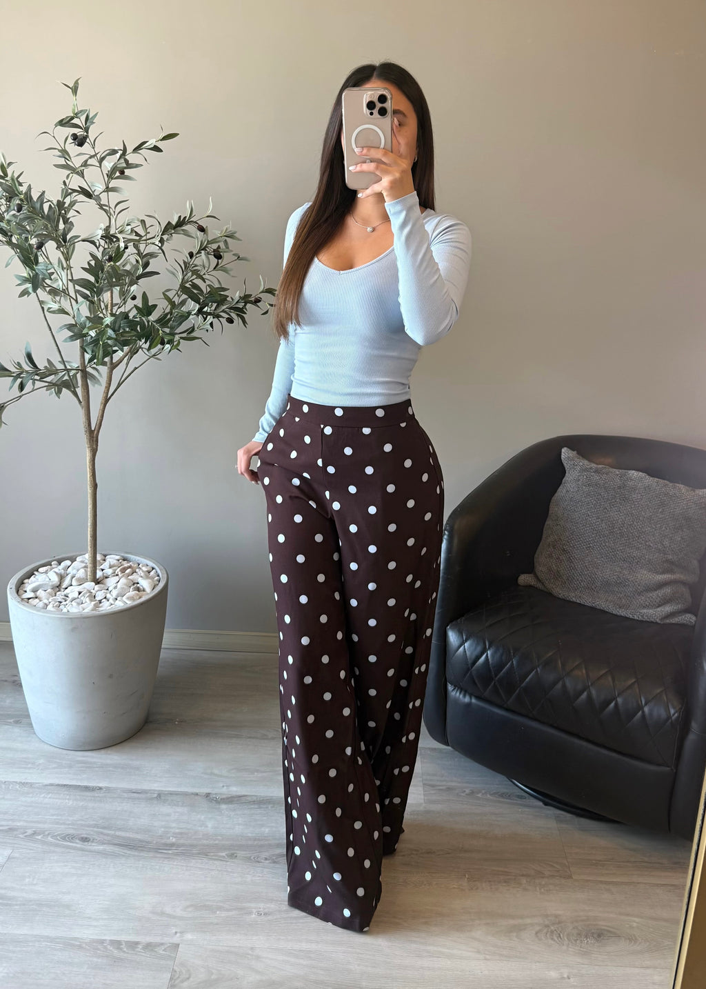 Brown Polka Dot Jeans