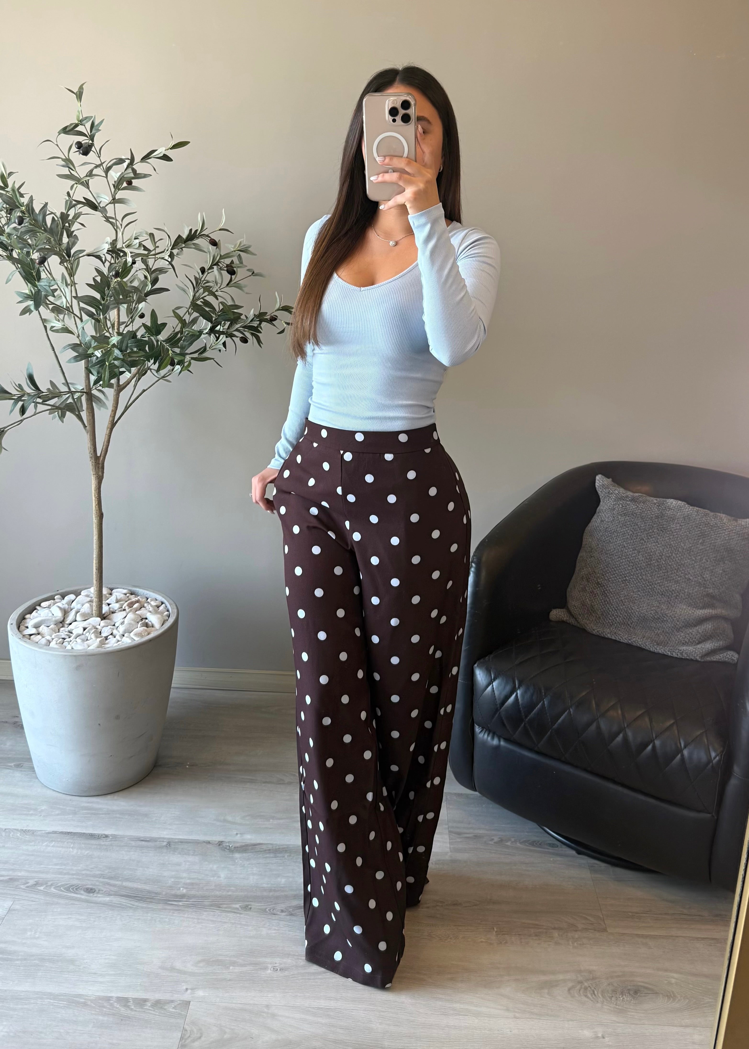 Brown Polka Dot Jeans