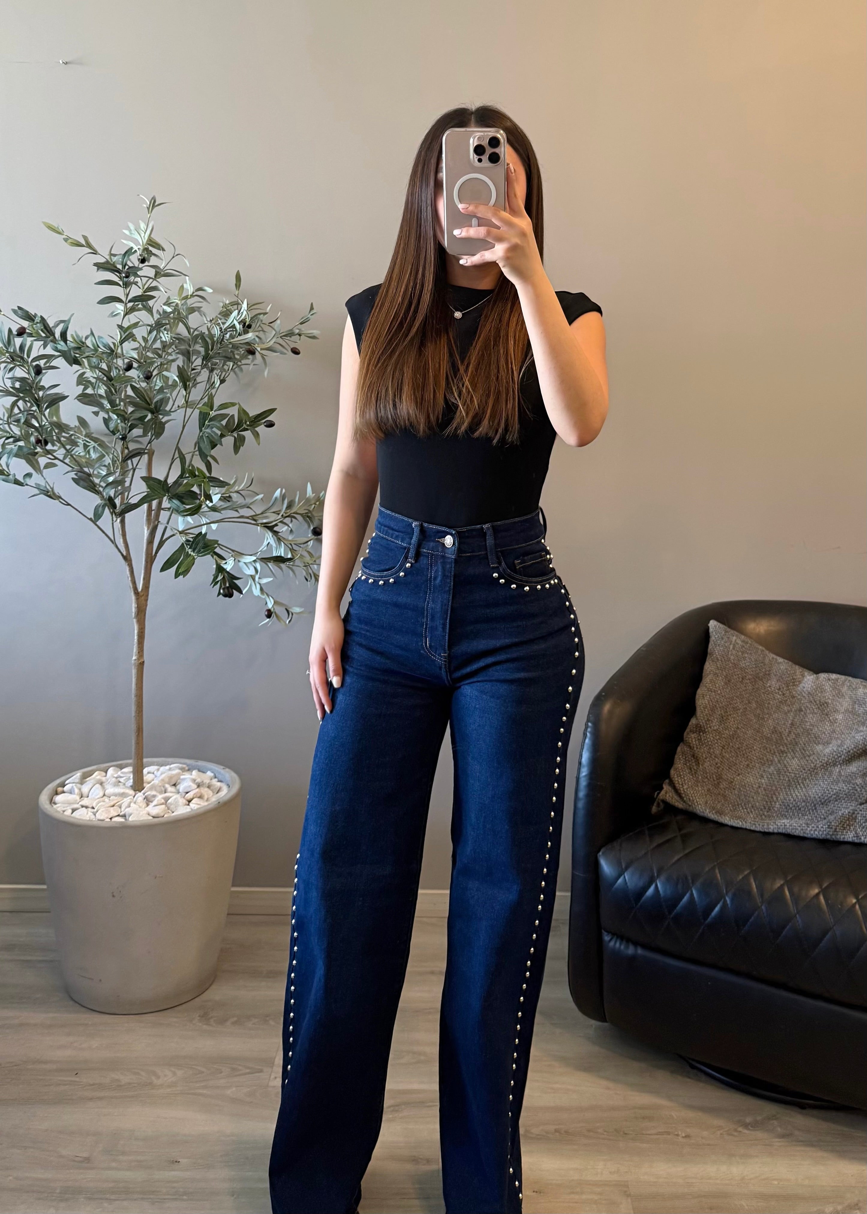 Jeans vibrant de estoperoles