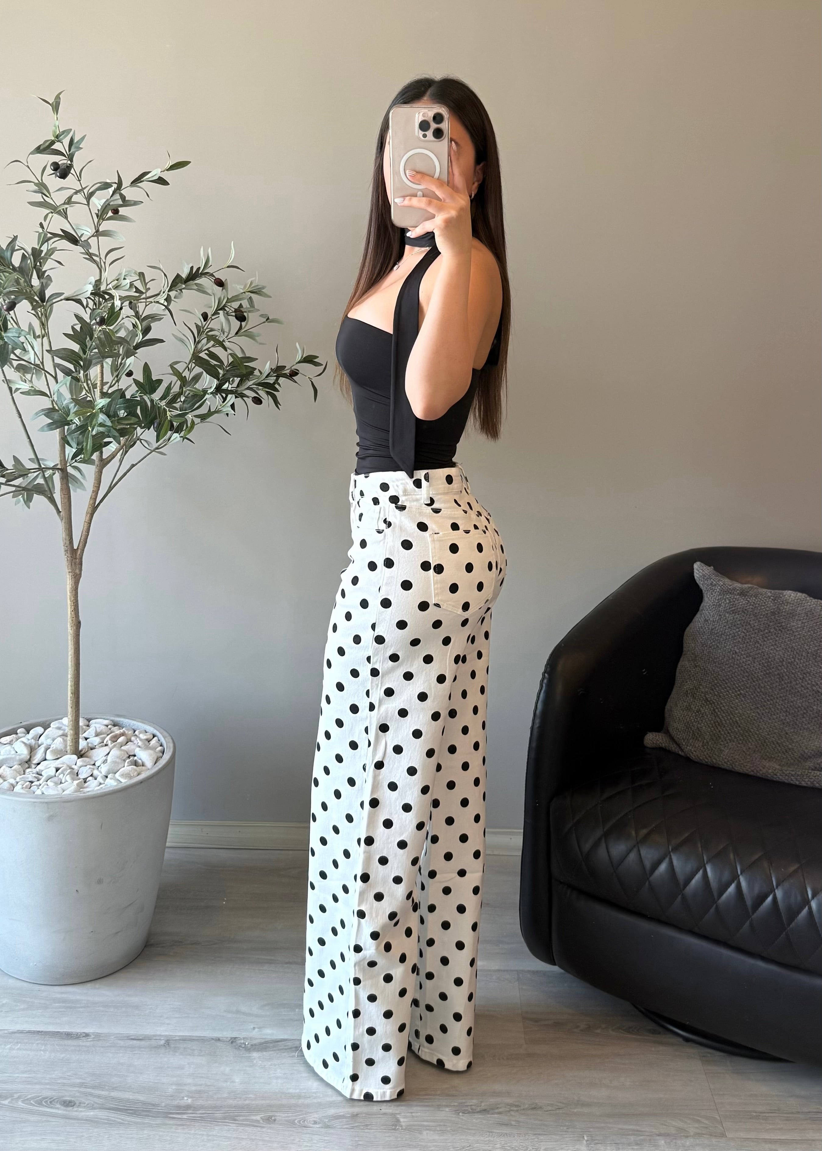 White Polka Dot Jeans