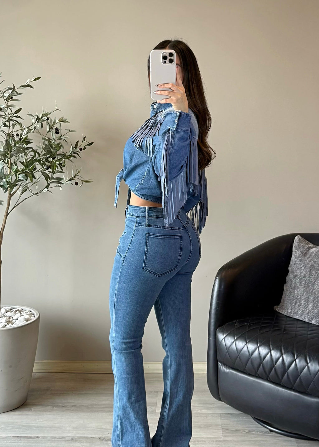 Fringe Denim Shirt