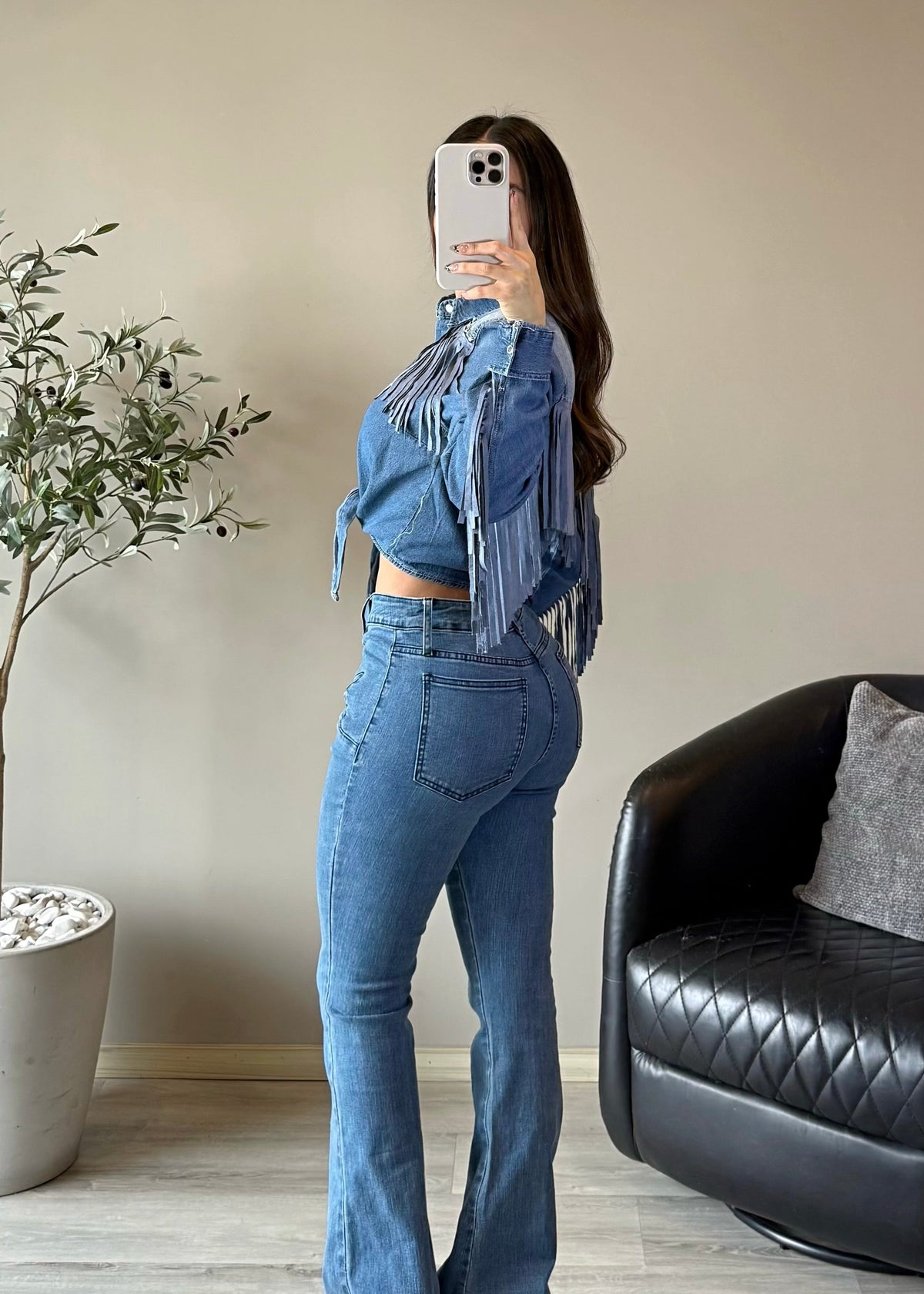 Fringe Denim Shirt