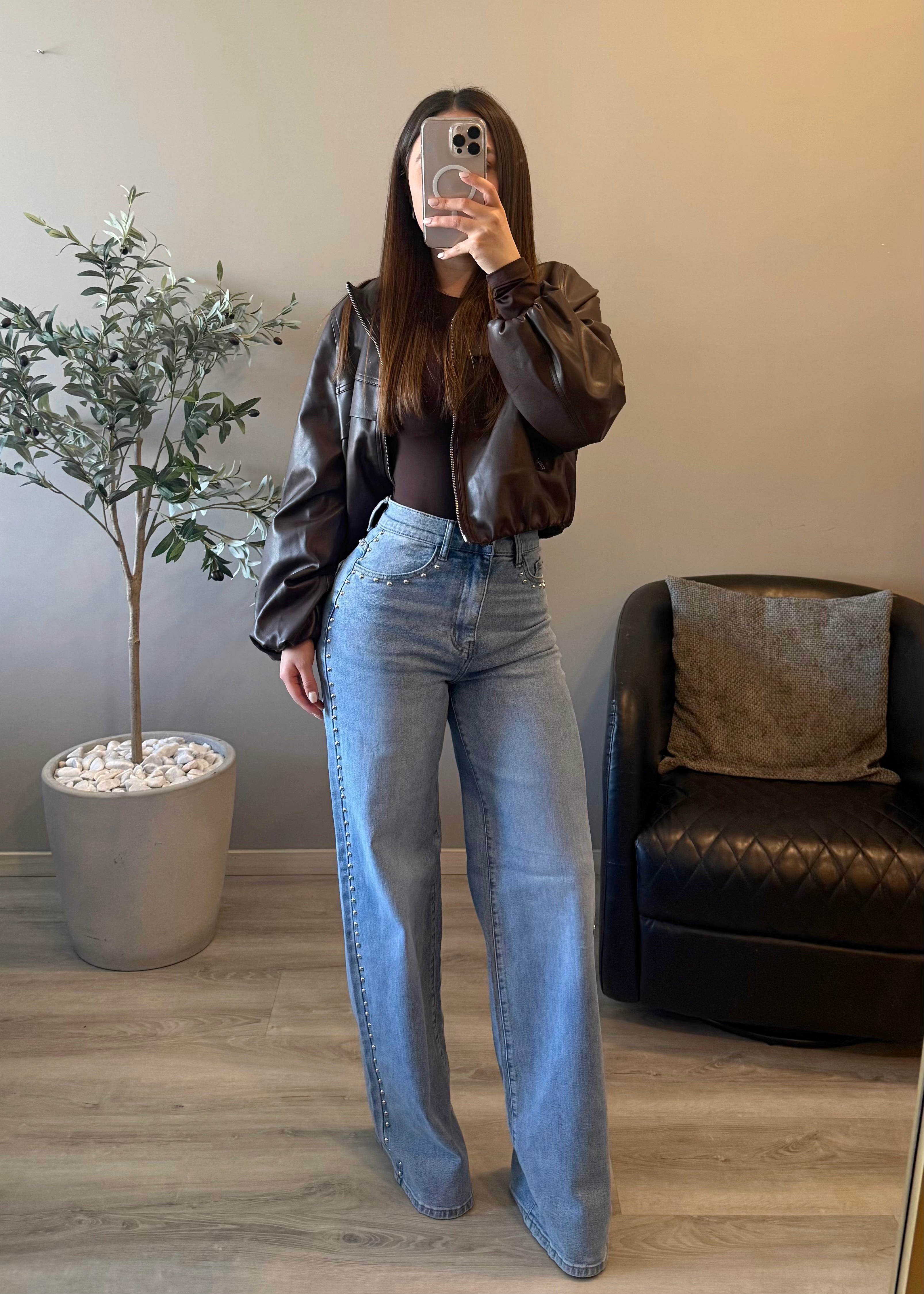 Jeans vibrant de estoperoles